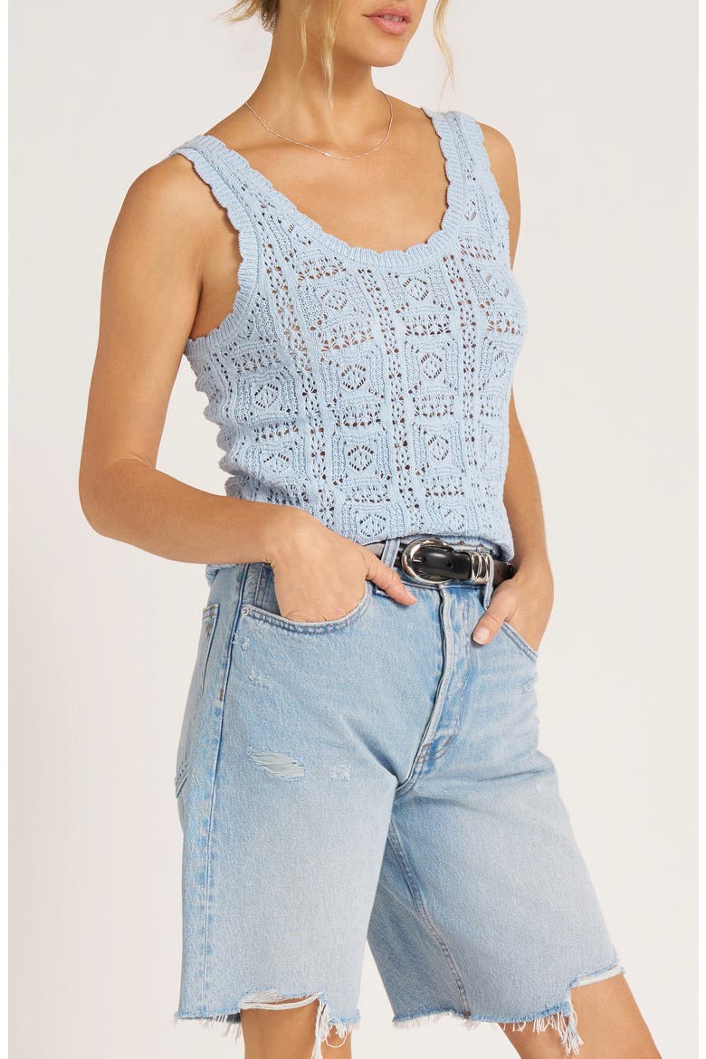 Lior Scoop Neck Crochet Tank, Alternate, color, SKY