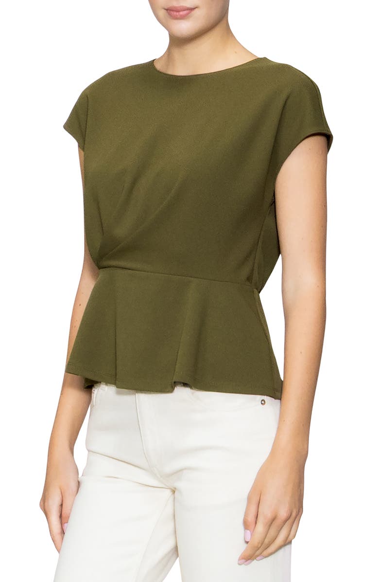 MELLODAY Techno Side Cinch Top, Alternate, color, Olive