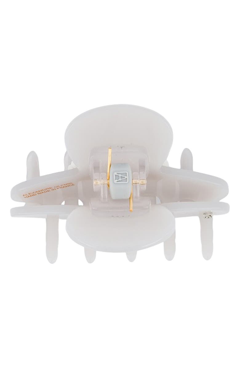 Alexandre de Paris Crystal Flower Claw Clip, Alternate, color, Grey