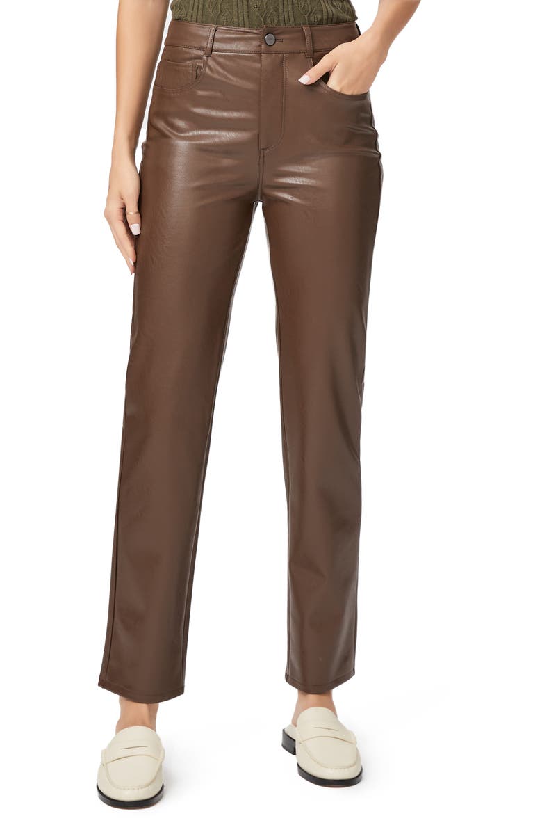 PAIGE Stella Coated High Waist Straight Leg Jeans, Main, color, 