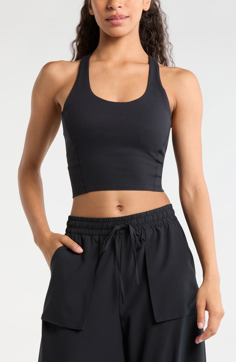 Rhone Revive Scoop Longline Bra, Main, color, Pure Black