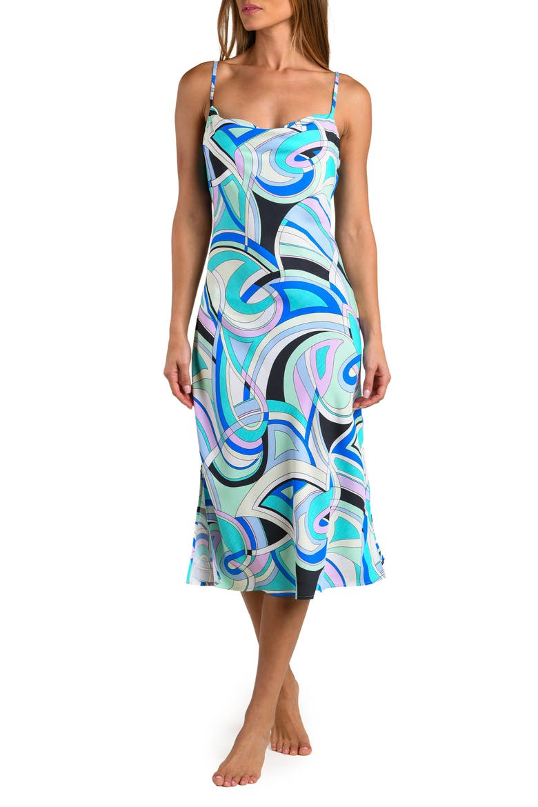 Studio Swirl Cowl Neck Sleeveless Midi Dress, Main, color, SEAFOAM
