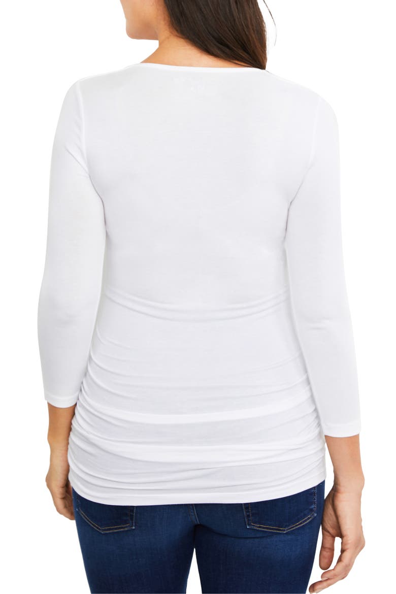 Ruched Maternity Top, Alternate, color, WHITE