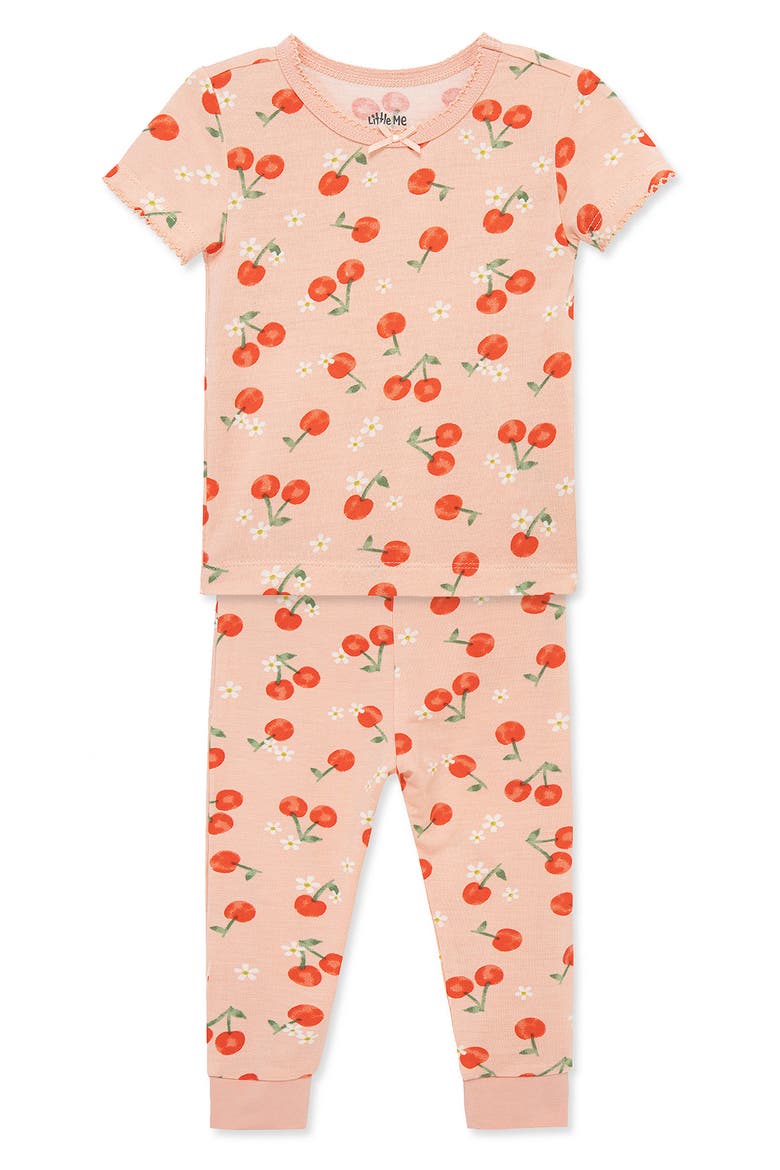 2-Pack Cherry Print Stretch Viscose Pajama Sets, Alternate, color, PEACH