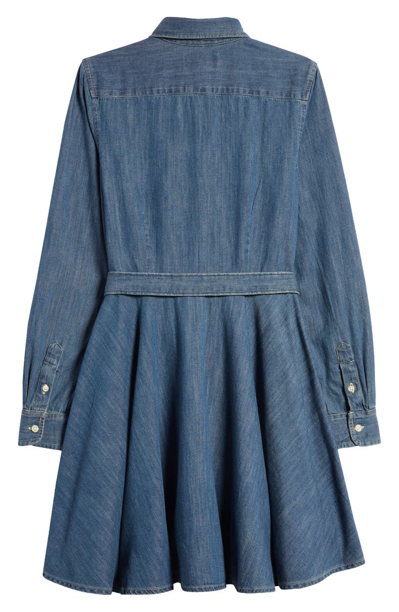 Polo Ralph Lauren Kids' Belted Denim Shirtdress, Alternate, color, Indigo