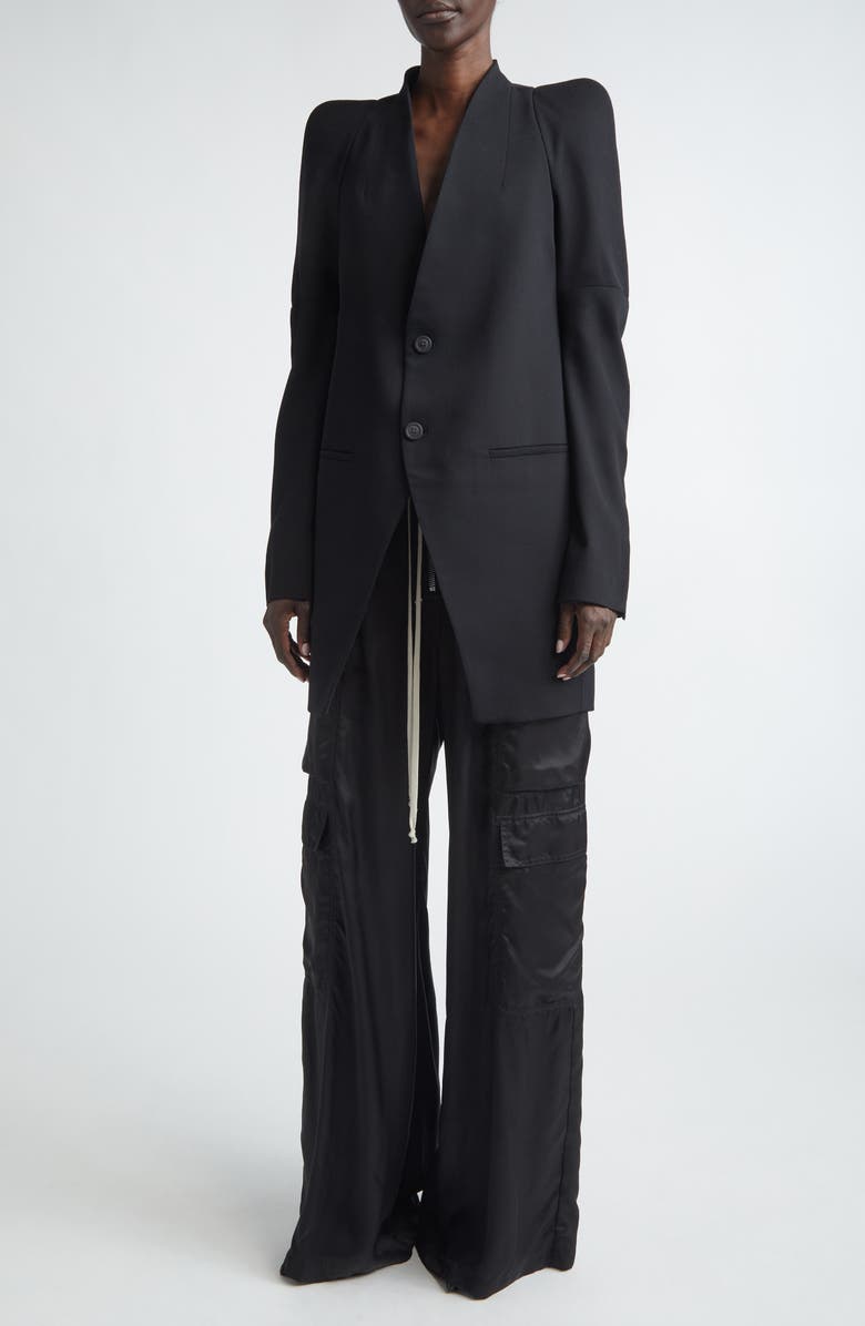 Rick Owens Temple Metro Wool Jacket, Alternate, color, Black