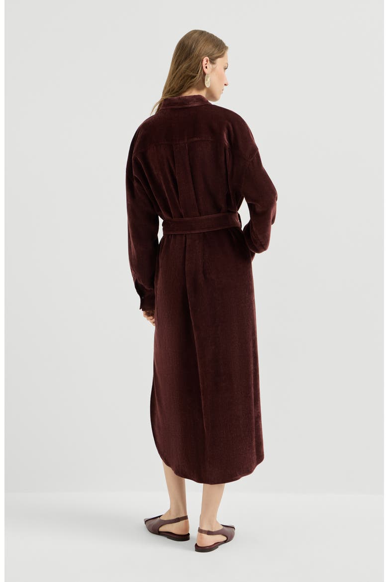 Fluid Corduroy shirt dress, Alternate, color, Wine
