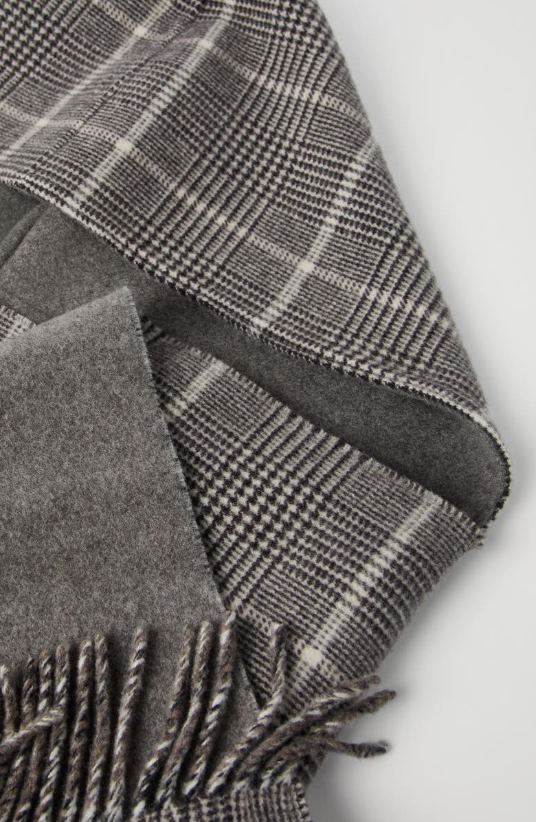 Brunello Cucinelli Prince of Wales scarf, Alternate, color, Brown