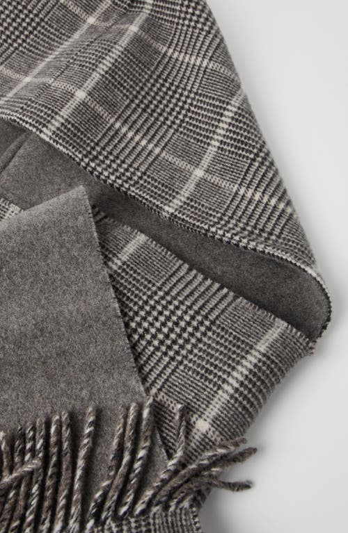 Brunello Cucinelli Prince Of Wales Scarf In Neutral