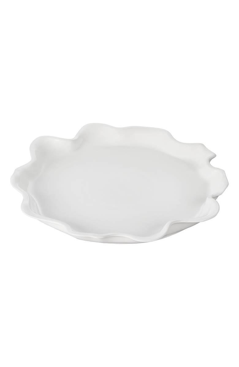 Le Creuset Iris Stoneware Ruffle Platter, Alternate, color, White
