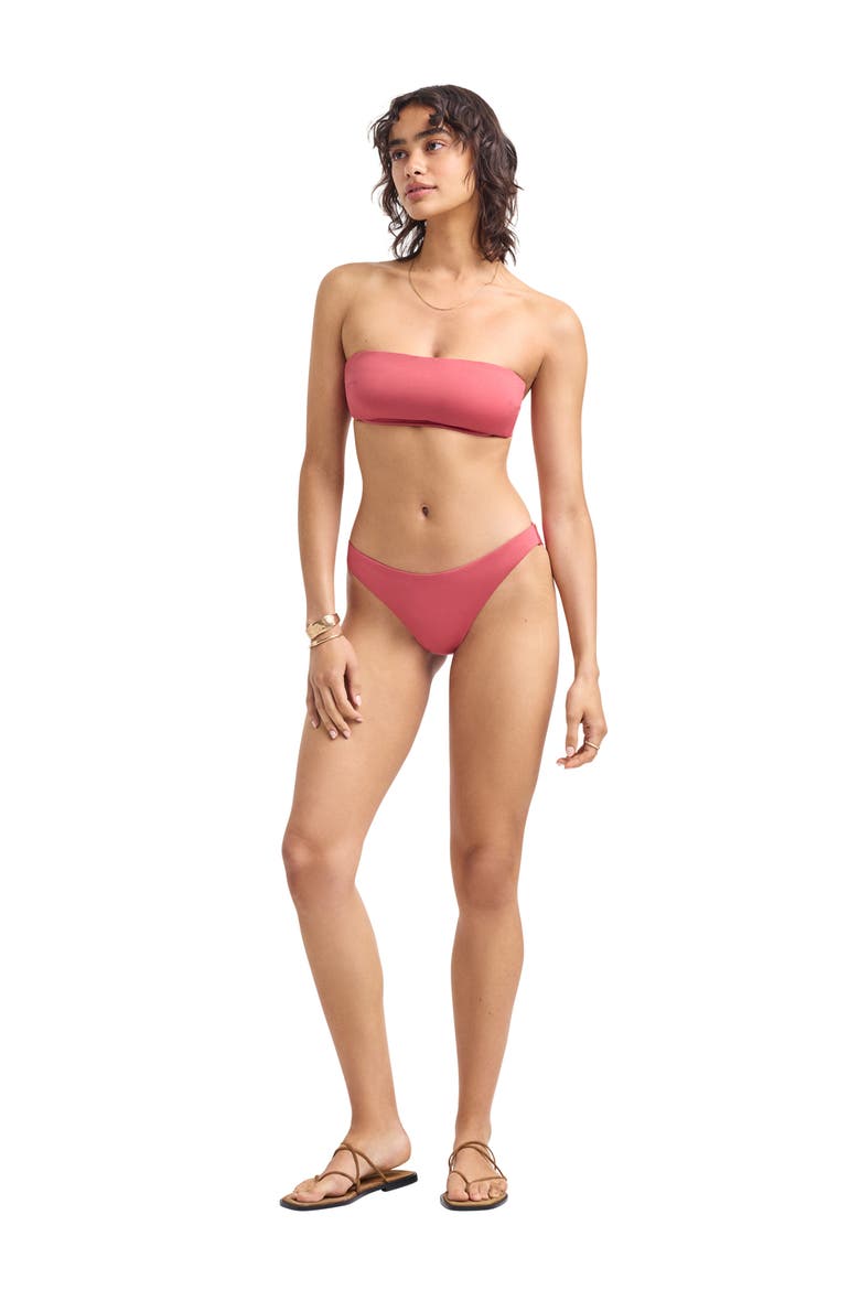 Nala Bandeau Bikini Top, Alternate, color, WILD ROSE ECOLINEN