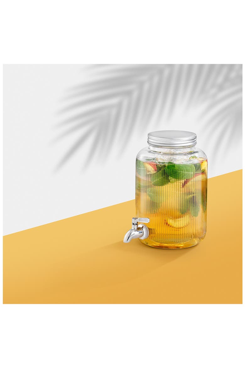 Glass Fluted Drink Dispenser, Alternate, color, CLEAR