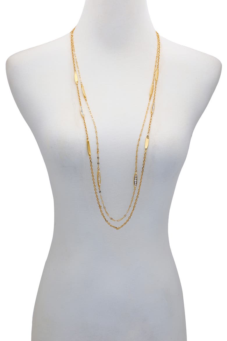Layered Chain Station Necklace, Alternate, color, GOLD TONE