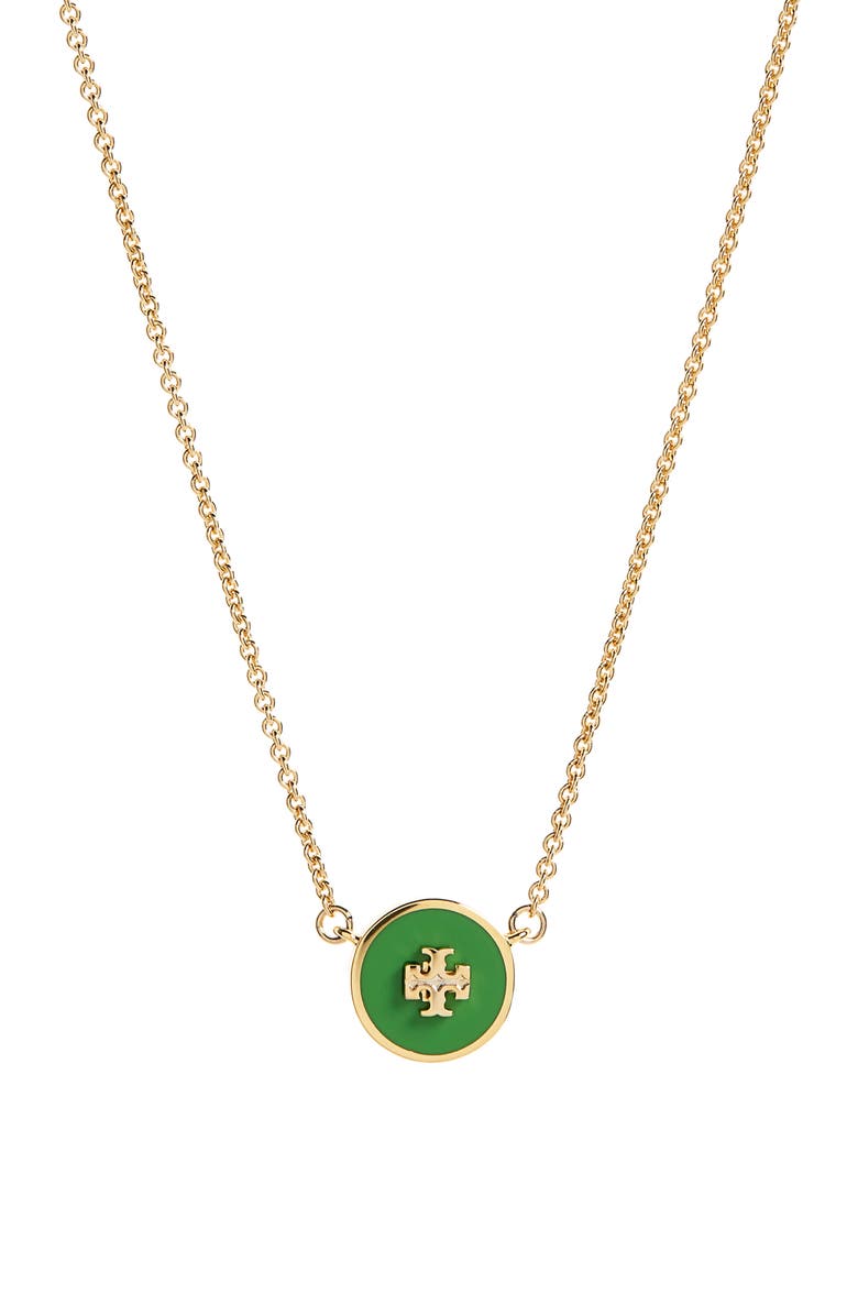 Tory Burch Enamel Pendant Necklace, Main, color,