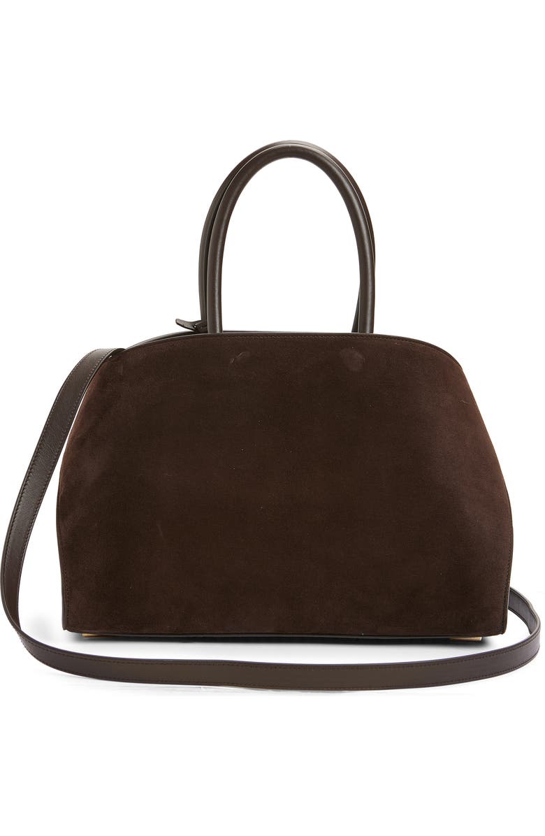 FERRAGAMO Small Hug Leather Top Handle Bag, Alternate, color, Testa Di Moro