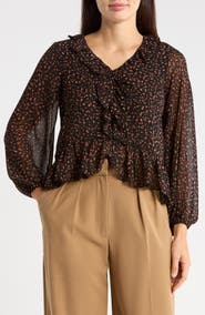 Adrianna Papell Ruffle Peplum Top