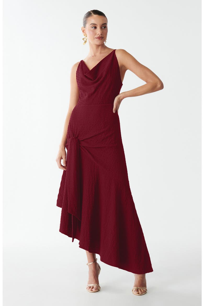 Leo Midi Dress, Main, color, Burgundy