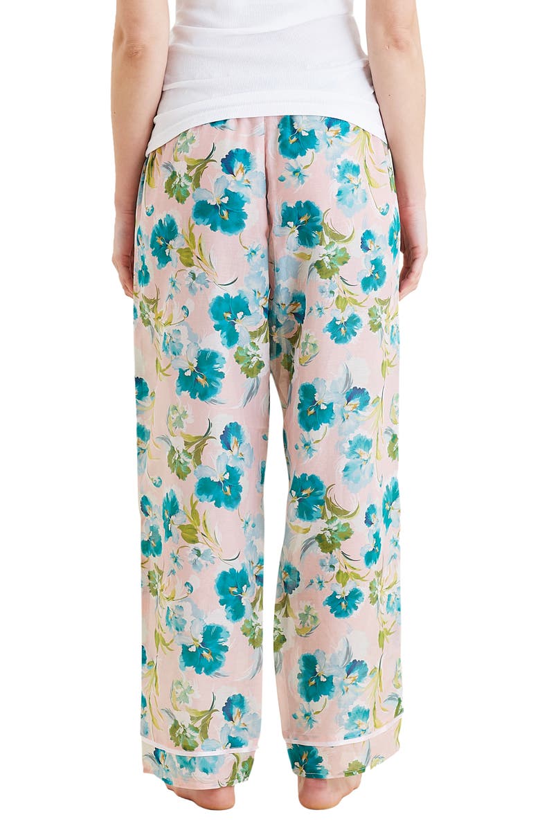 Papinelle Audrey Floral Print Cotton & Silk Pants, Alternate, color, Lace Pink