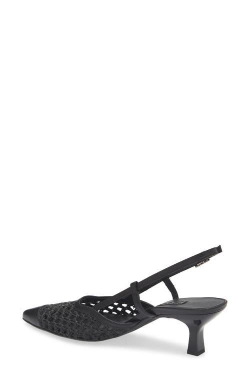 Paul Green Amica Slingback Pointed Toe Pump In Black Diva Soft Nappa