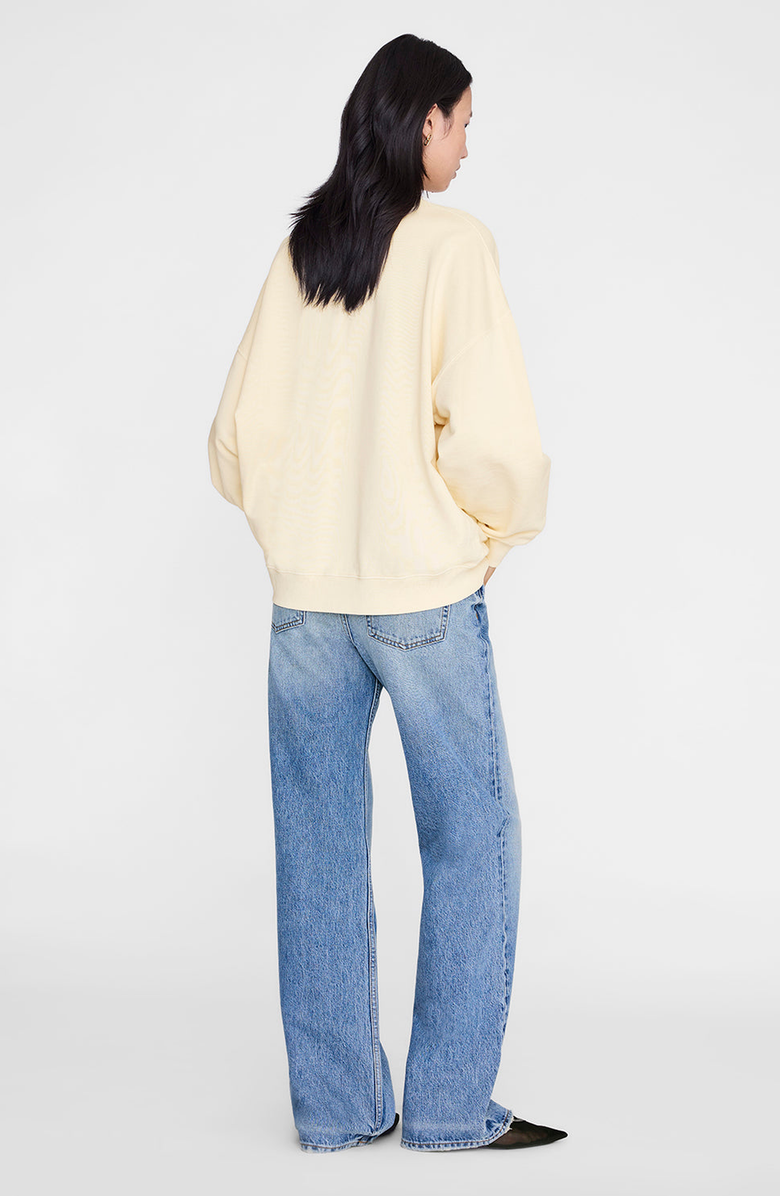 ANINE BING Miles Los Angeles University Sweatshirt, Alternate, color, Butter Yellow