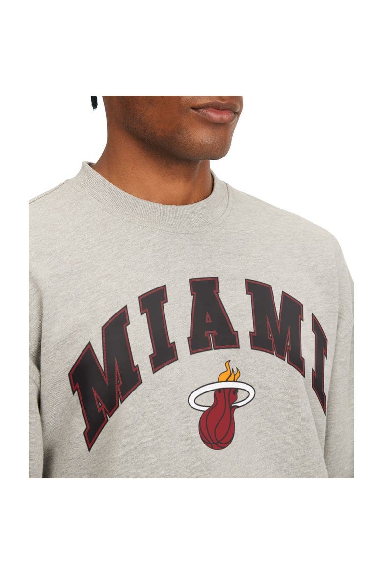 Men's Tommy Jeans Gray Miami Heat James Patch Pullover Sweatshirt, Alternate, color, Gray