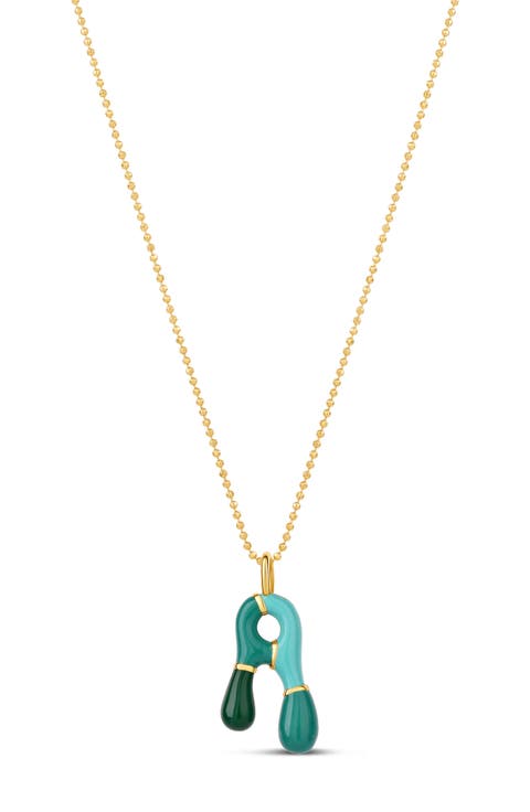 Enamel Initial Retro Necklace