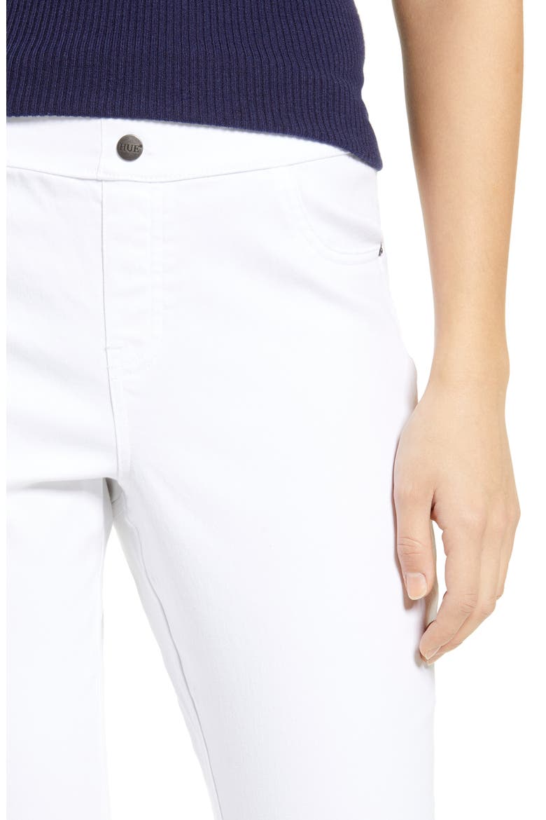 Women's Split Hem Denim Capri Leggings, Alternate, color, WHITE