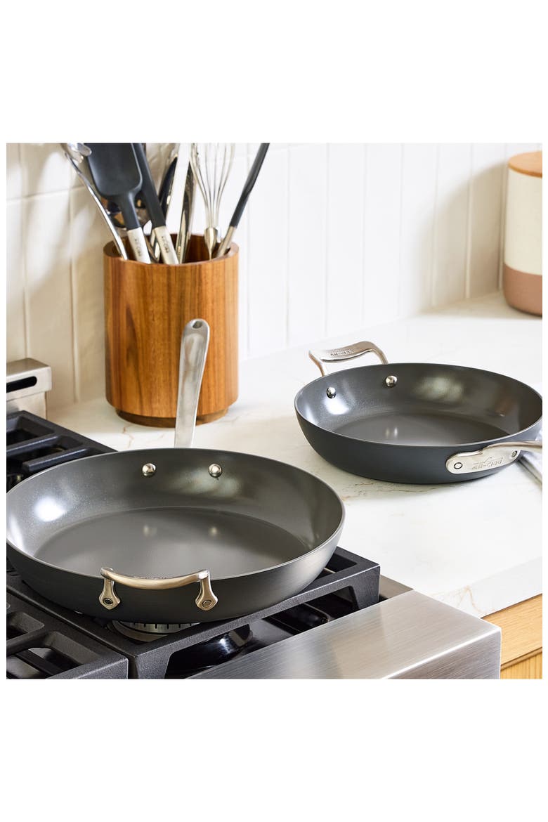 HA1 Ceramic Nonstick 2-Piece Fry Pan Set, Alternate, color, GRAY
