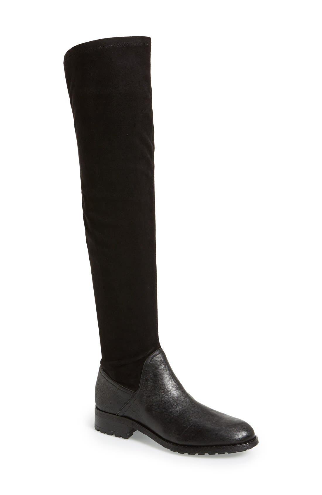 'Remi' Over the Knee Boot, Main, color, BLACK LEATHER