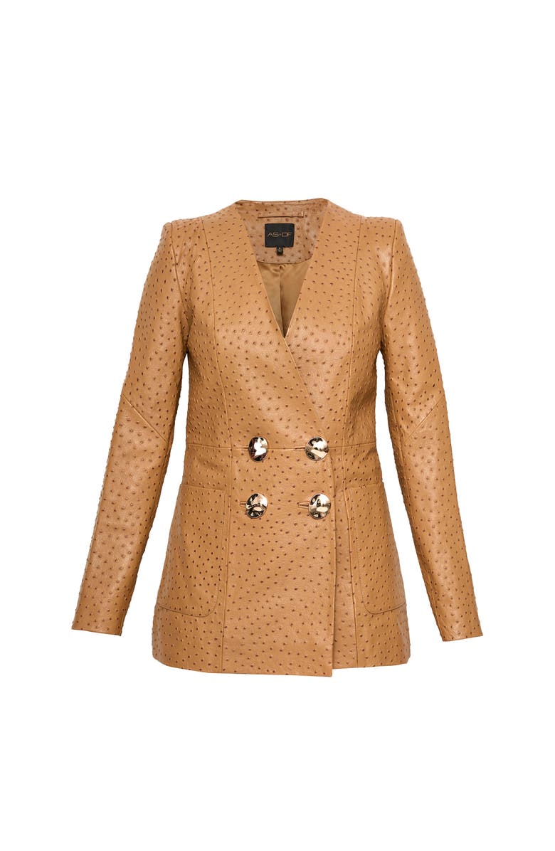 AS by DF Nadine Upcycled Leather Blazer, Alternate, color, Amber