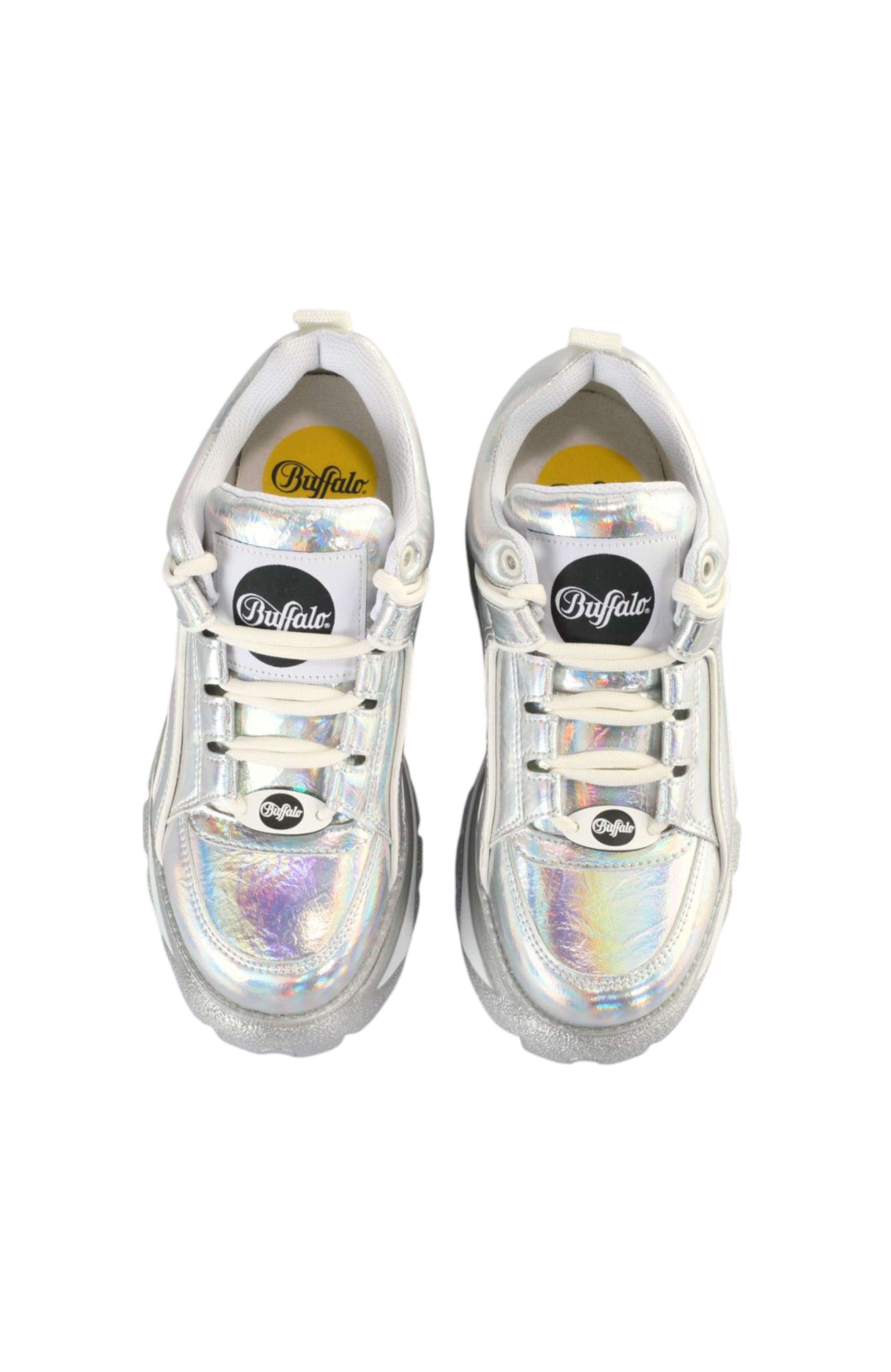 Buffalo Boots Classic Low Sneaker, Alternate, color, Silver Holo