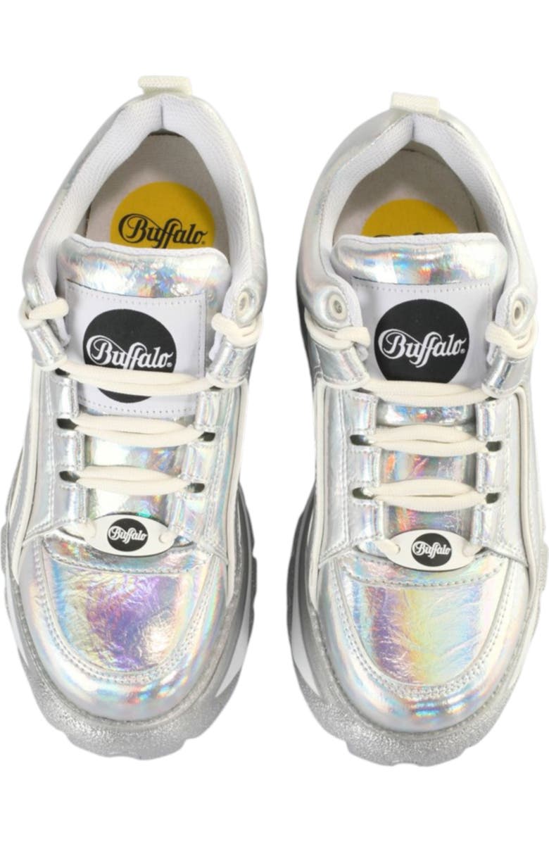 Buffalo Boots Classic Low Sneaker, Alternate, color, Silver Holo