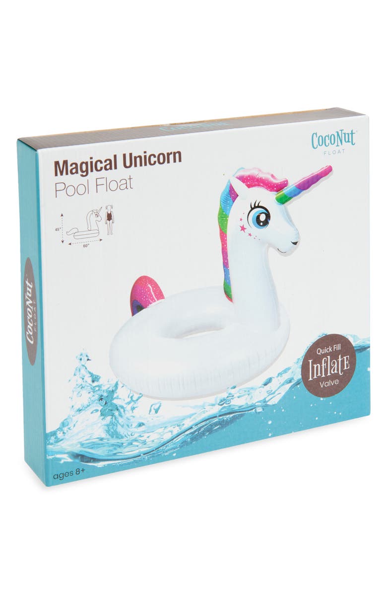 Coconut Outdoor Magical Unicorn Pool Float, Main, color, White