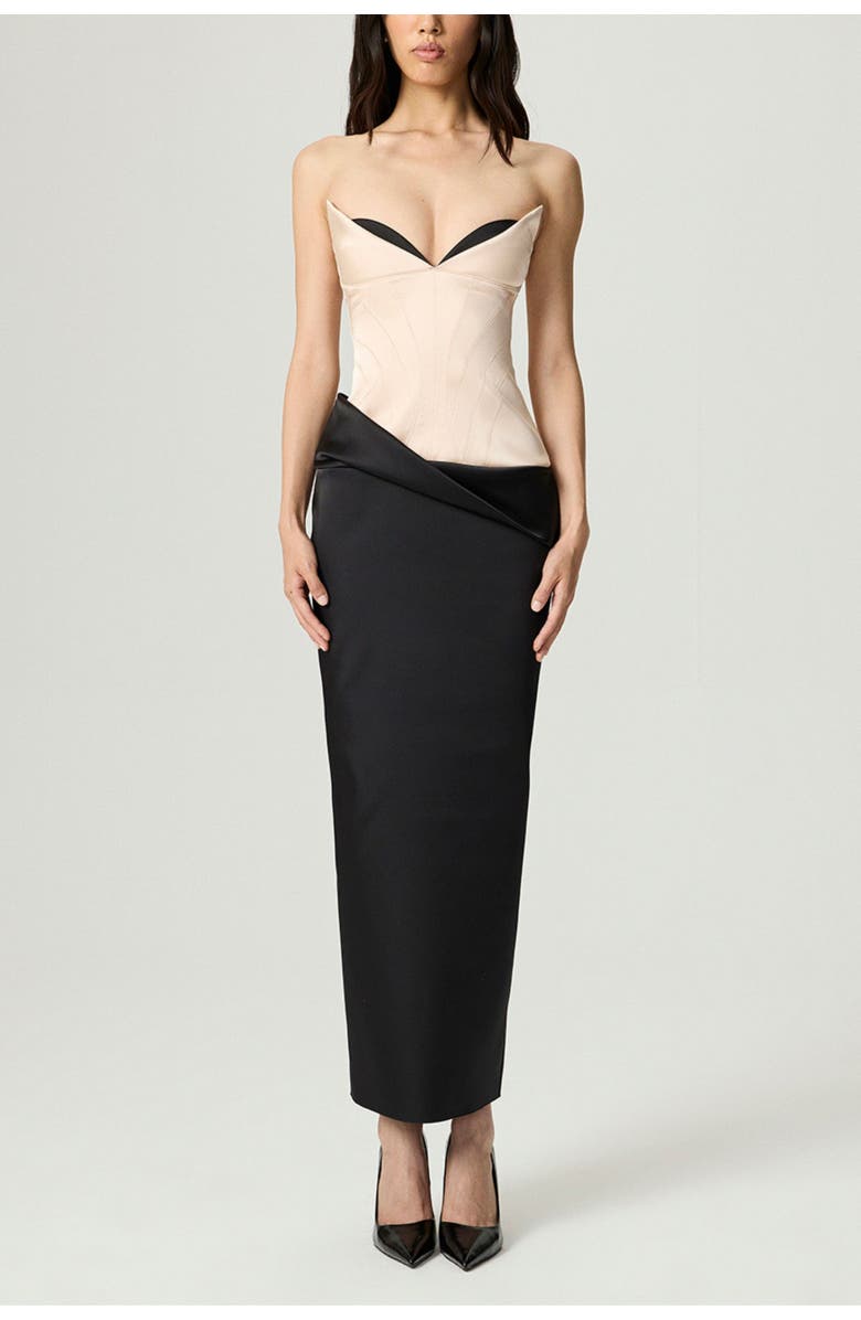 Nocturne Draped Sweetheart Corset Dress, Main, color, Multi-Colored