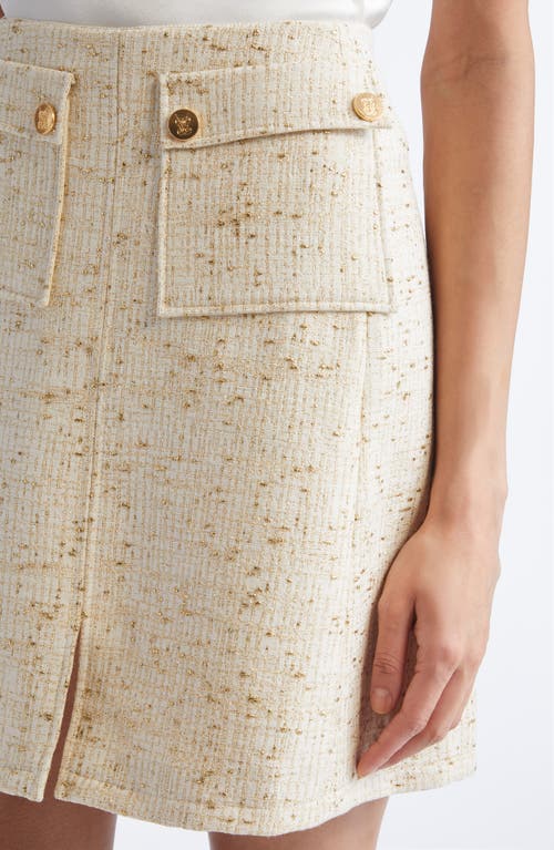 Giambattista Valli Flap Pocket Tweed Skirt In Neutral