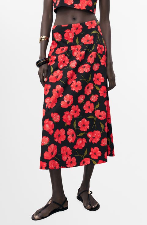 Ama Floral Midi Skirt
