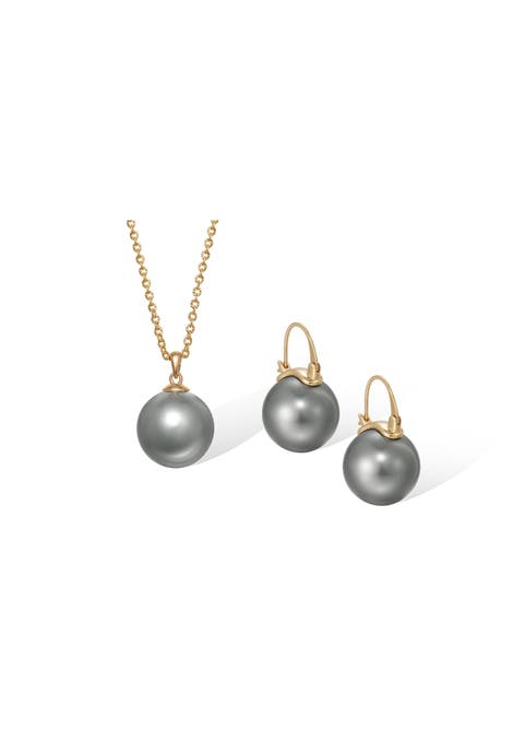 Retro Pearl Necklace & Earrings Set