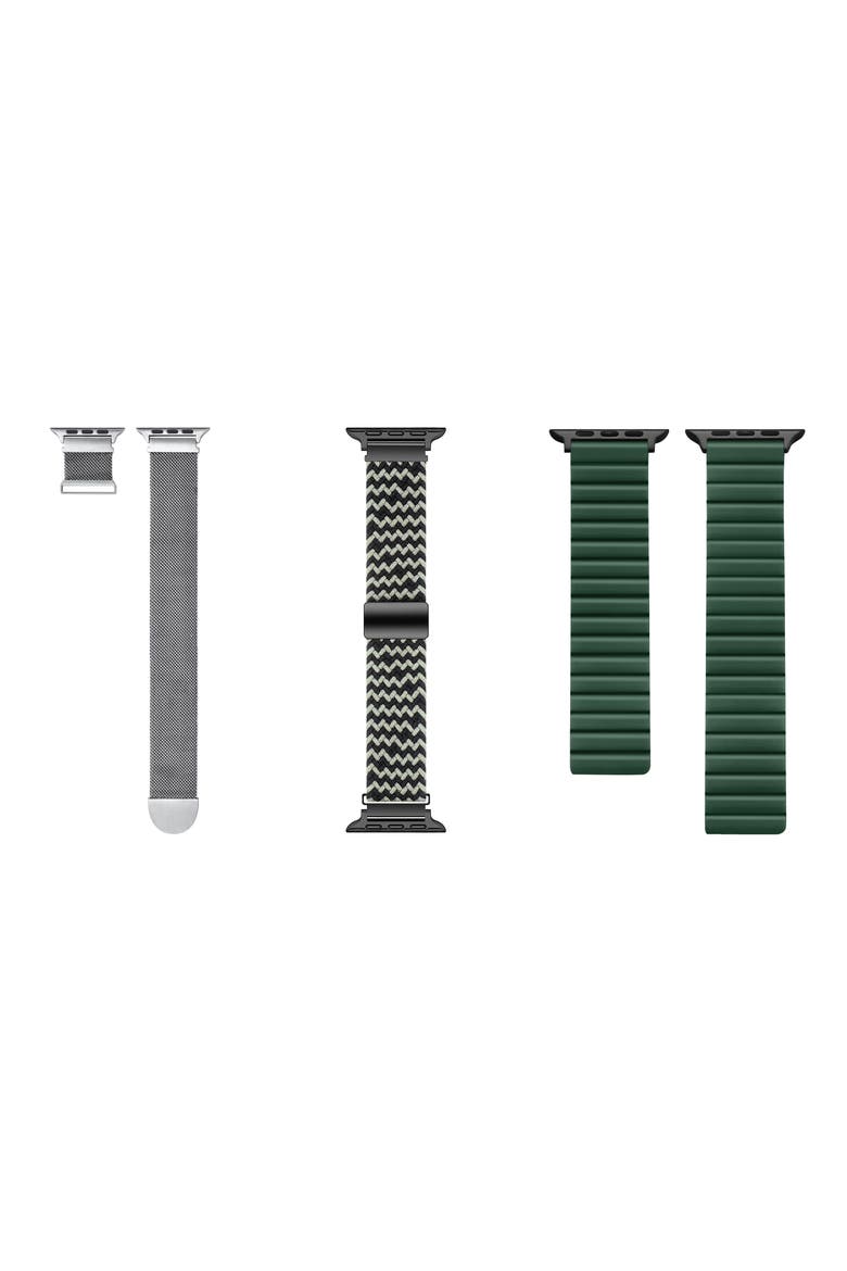 Assorted 3-Pack Apple Watch® Watchbands, Alternate, color, GREEN ASSORTED/ MULTI