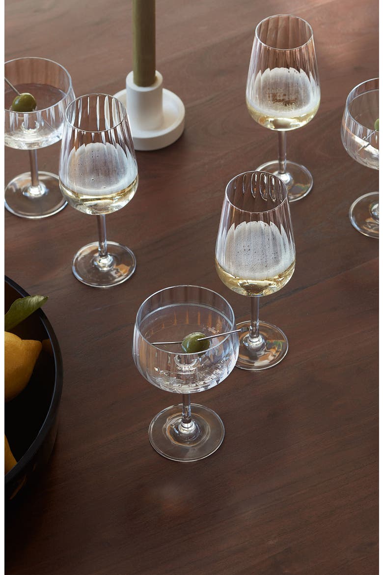 Arc Flow Set of 4 Flute Glasses, Alternate, color, CLEAR