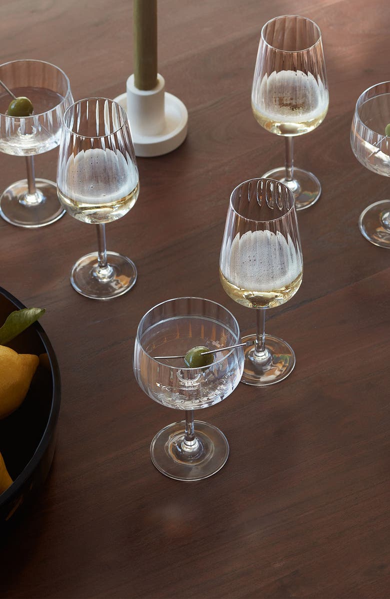 LSA Arc Flow Set of 4 Flute Glasses, Alternate, color, Clear