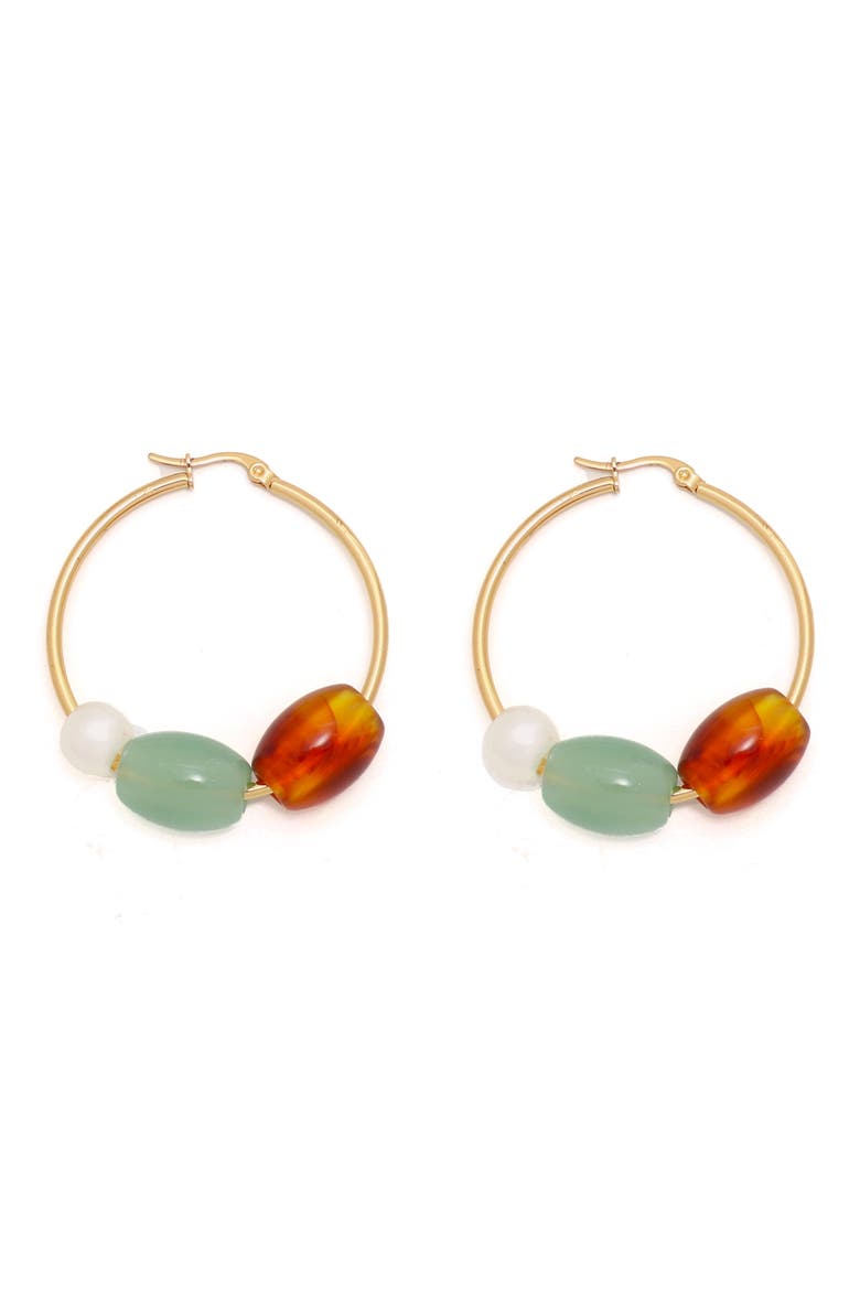 Drift Hoop Earrings, Main, color, GOLD MULTI