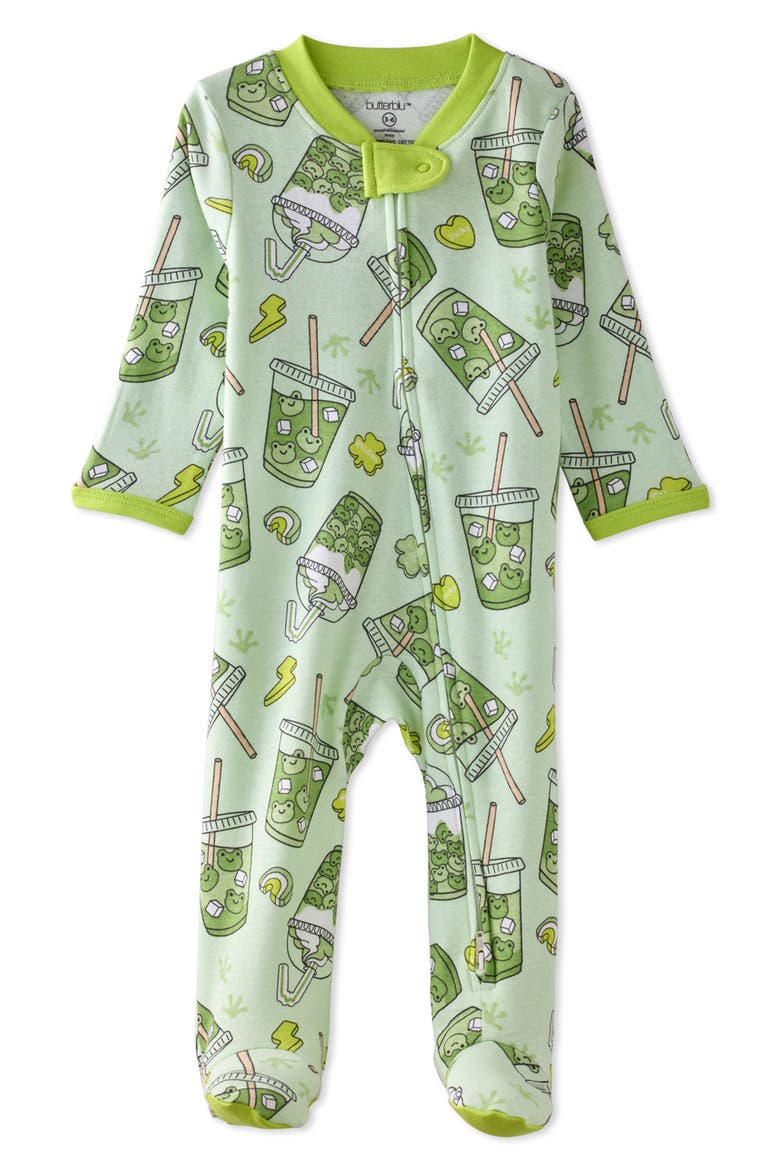 Scout Sleep & Play Organic Cotton Footie, Main, color, TOAD-ALLY LUCKY