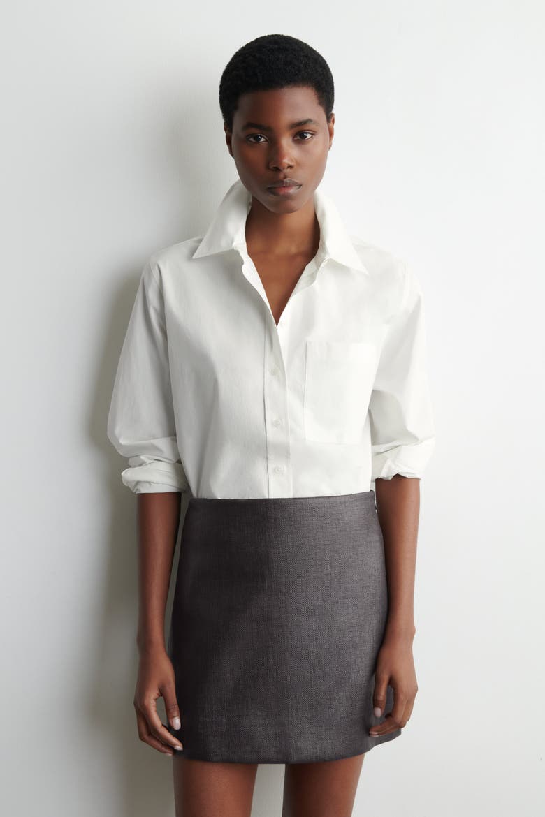Tailored Pima Cotton Shirt, Main, color, NATURAL WHITE