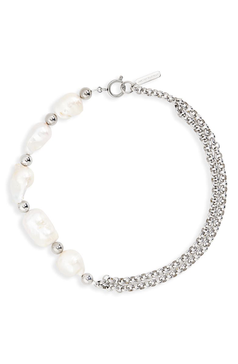 Justine Clenquet Laurie Baroque Pearl & Rolo Chain Choker, Alternate, color,