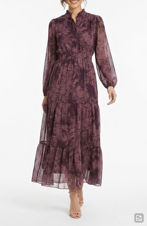 Ruffle Long Sleeve Shirtdress