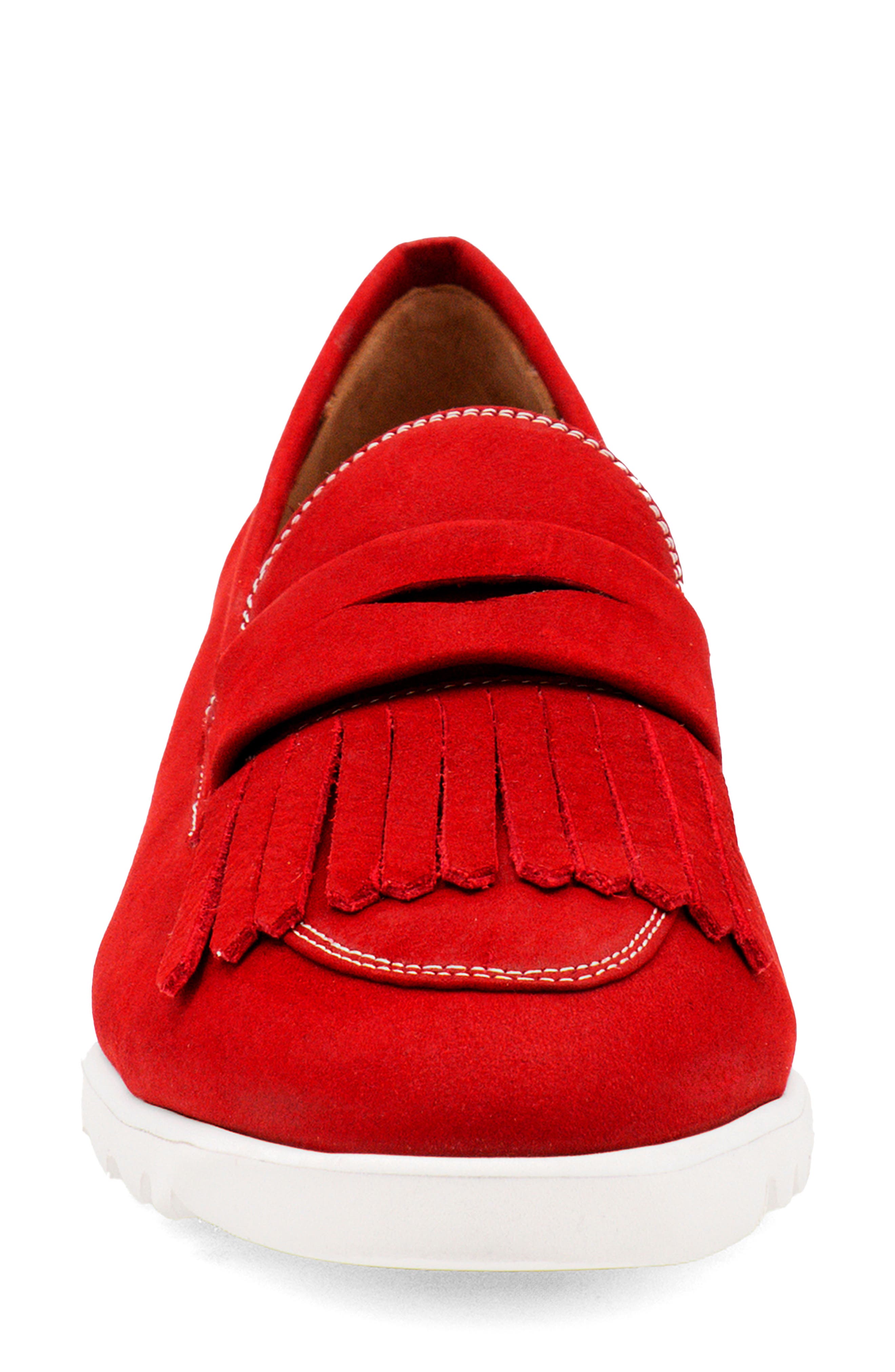 Elemento Fringe Penny Loafer, Alternate, color, ROSSO LONG BEACH