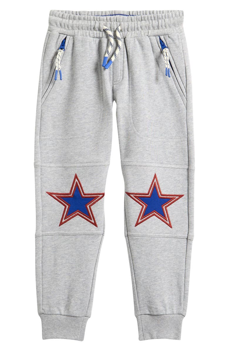 Mini Boden Kids' Warrior Knee Joggers, Main, color, Grey Star Knee