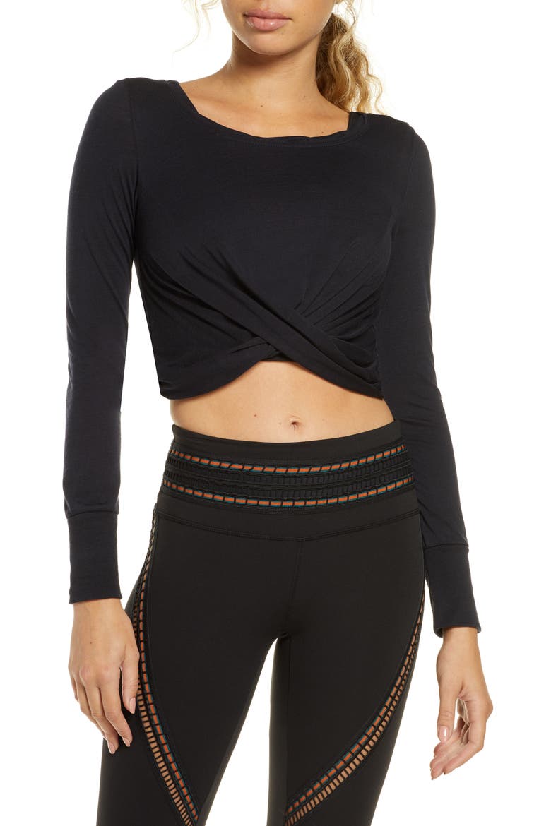 Free People FP Movement Undertow Crop Tee, Main, color, BLACK