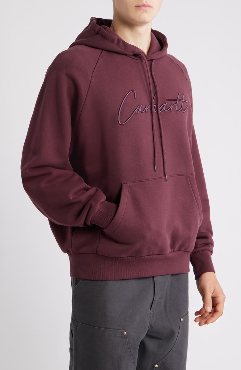 Carhartt Work In Progress Ray Embroidered Logo Cotton Hoodie, Alternate, color, Rondo