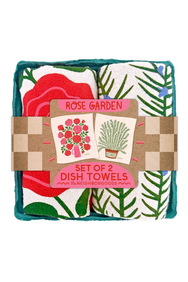 Rose Garden - Dish Towel Set of 2, Main, color, No Color